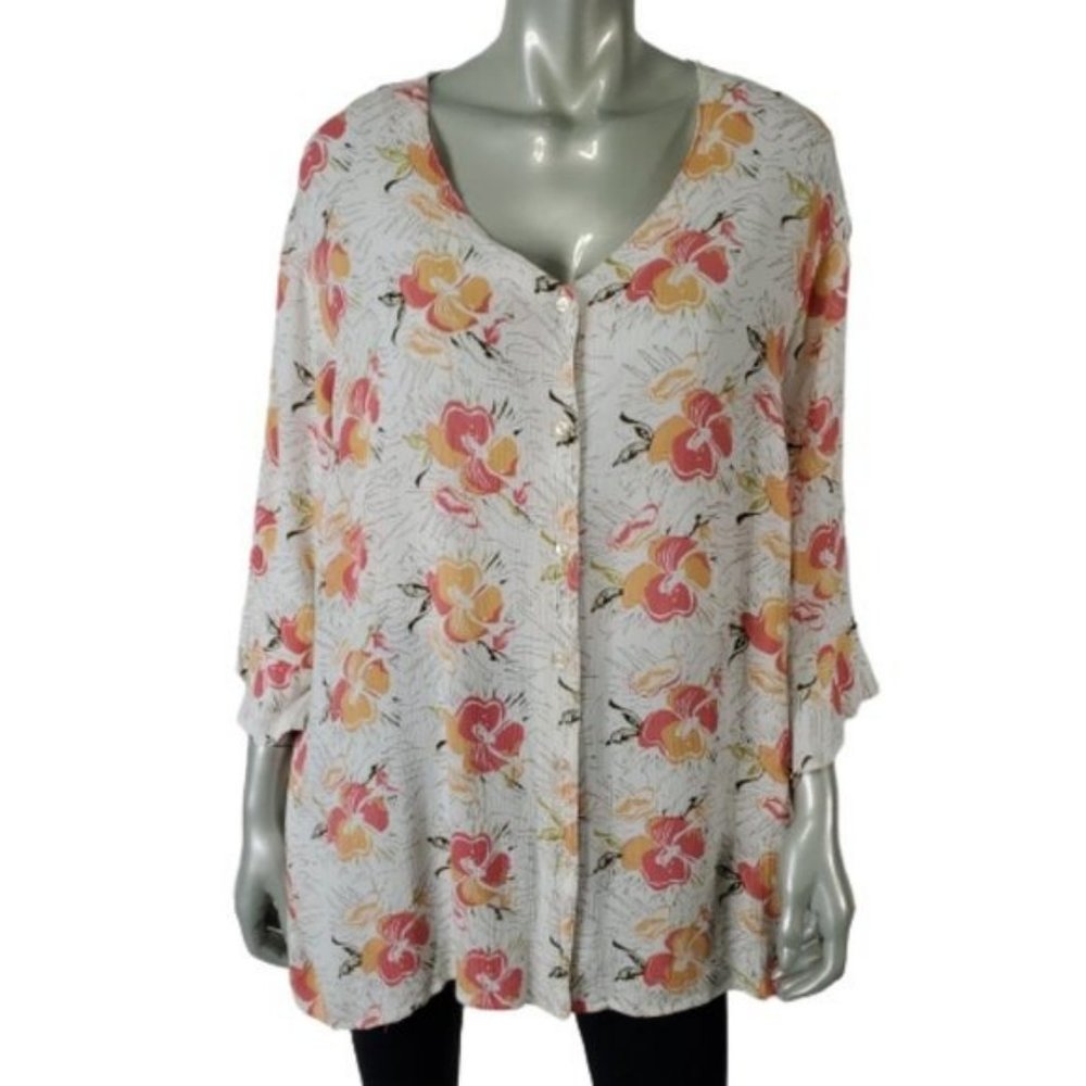 Maggie Barnes Bell Sleeve Top Plus Size 20W
